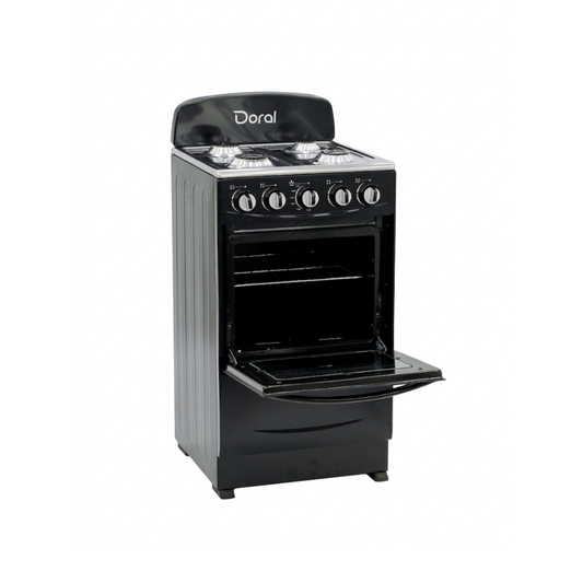 Cocina a Gas Negra con Copete 20" Doral