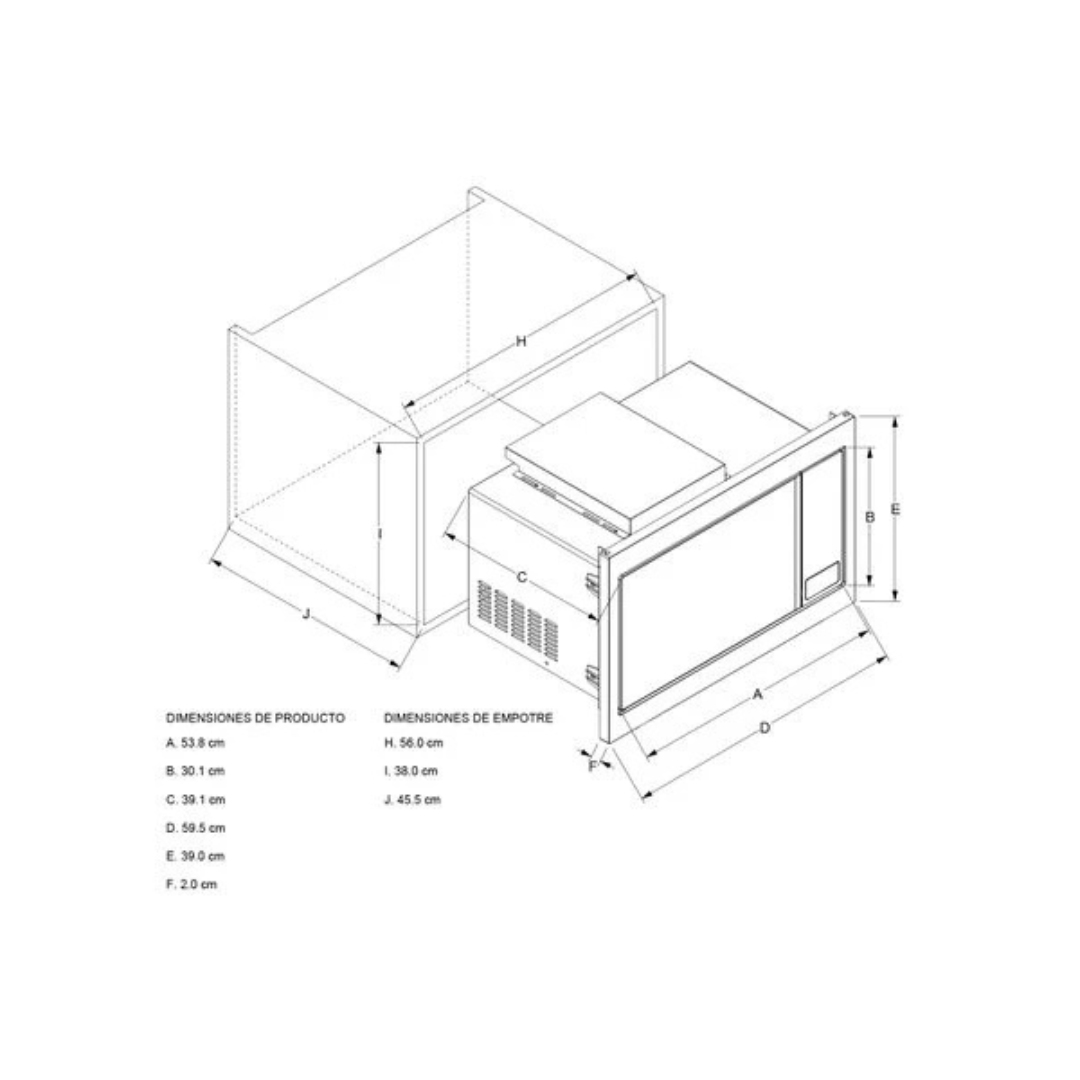 Horno Microondas Empotrable de 30L Whirlpool
