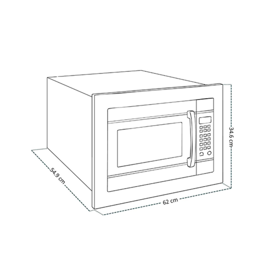 Horno Microondas Empotrable 60 cm de 45L Vortex Vetrux