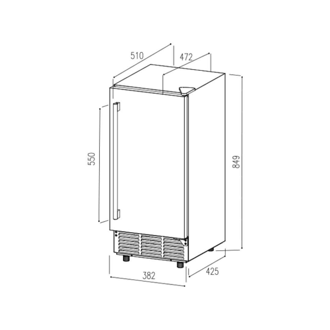 Fabricador de Hielo de Acero 36KG/24HRS Glacier 36 Vetrux