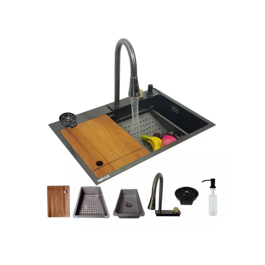 Fregador con Accesorios de 75 cm Flusso Lite 75 Vetrux