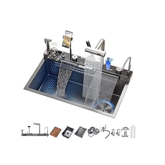 Fregador con Accesorios de 80 cm Flusso Pro 80 + Vetrux