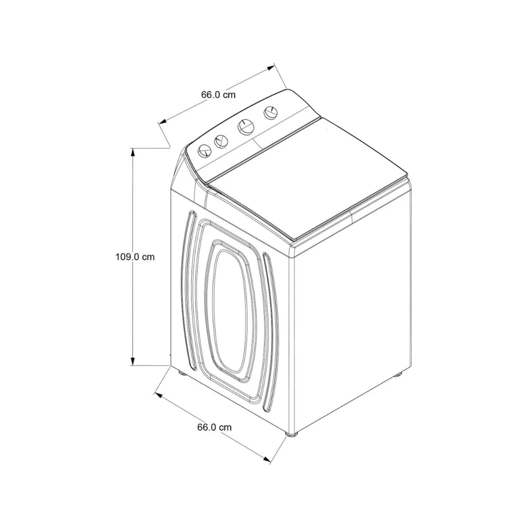 Lavadora Automática Blanca con Agitador 2 en 1 de 22Kg Whirlpool
