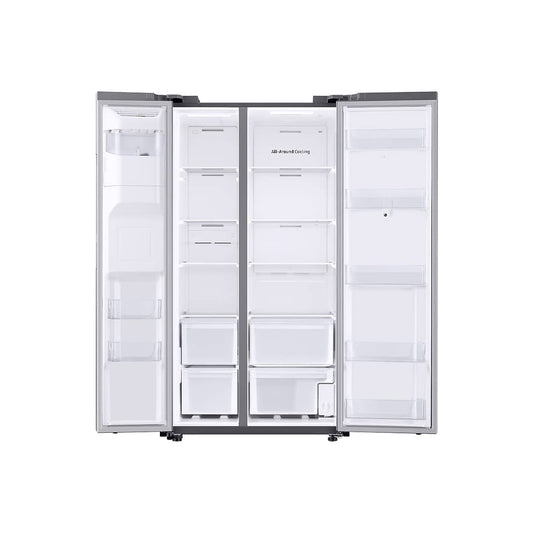 Nevera Side by Side de Acero con Dispensador de Agua y Pantalla 609L Samsung