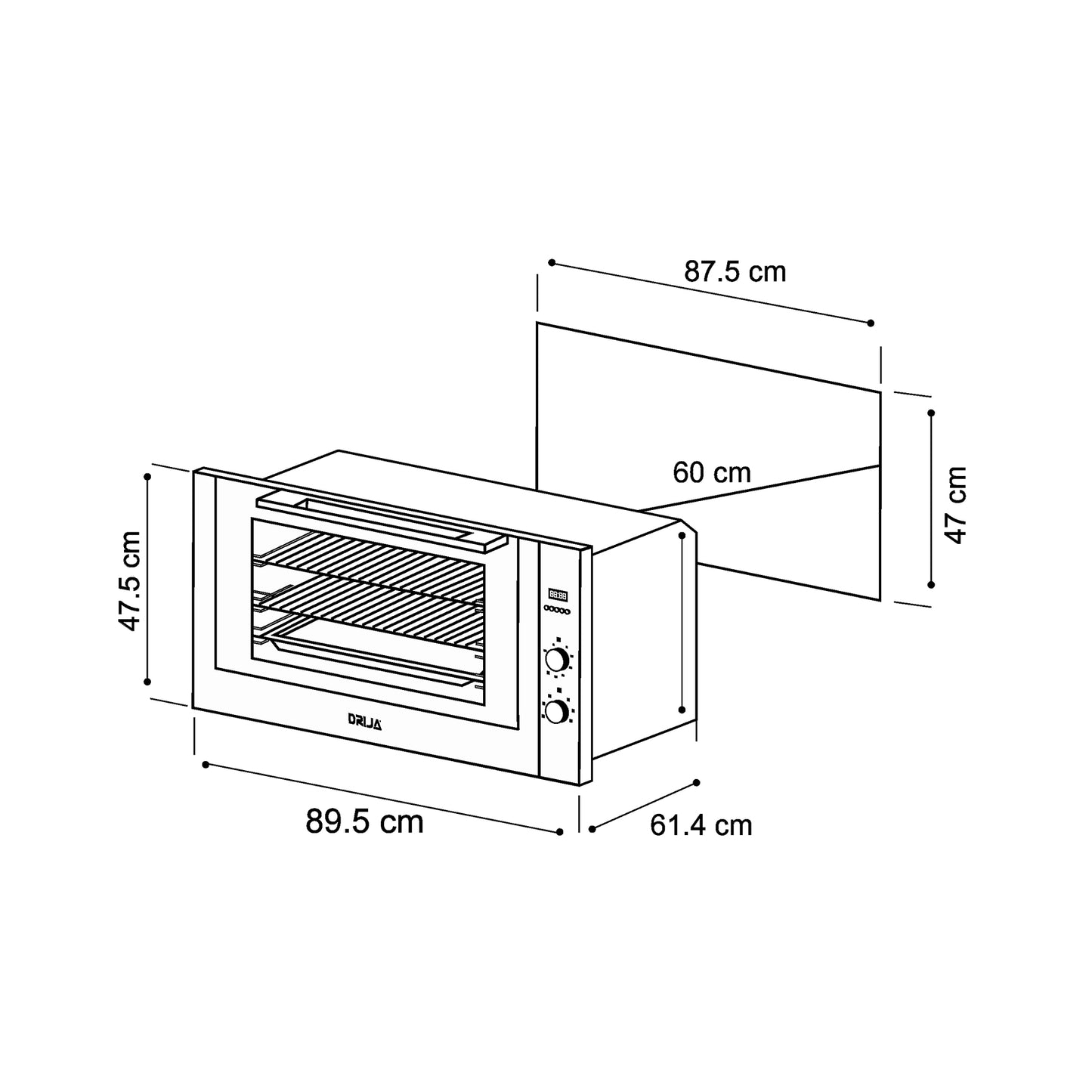Horno a Gas 90 cm América 90 Gas Drija
