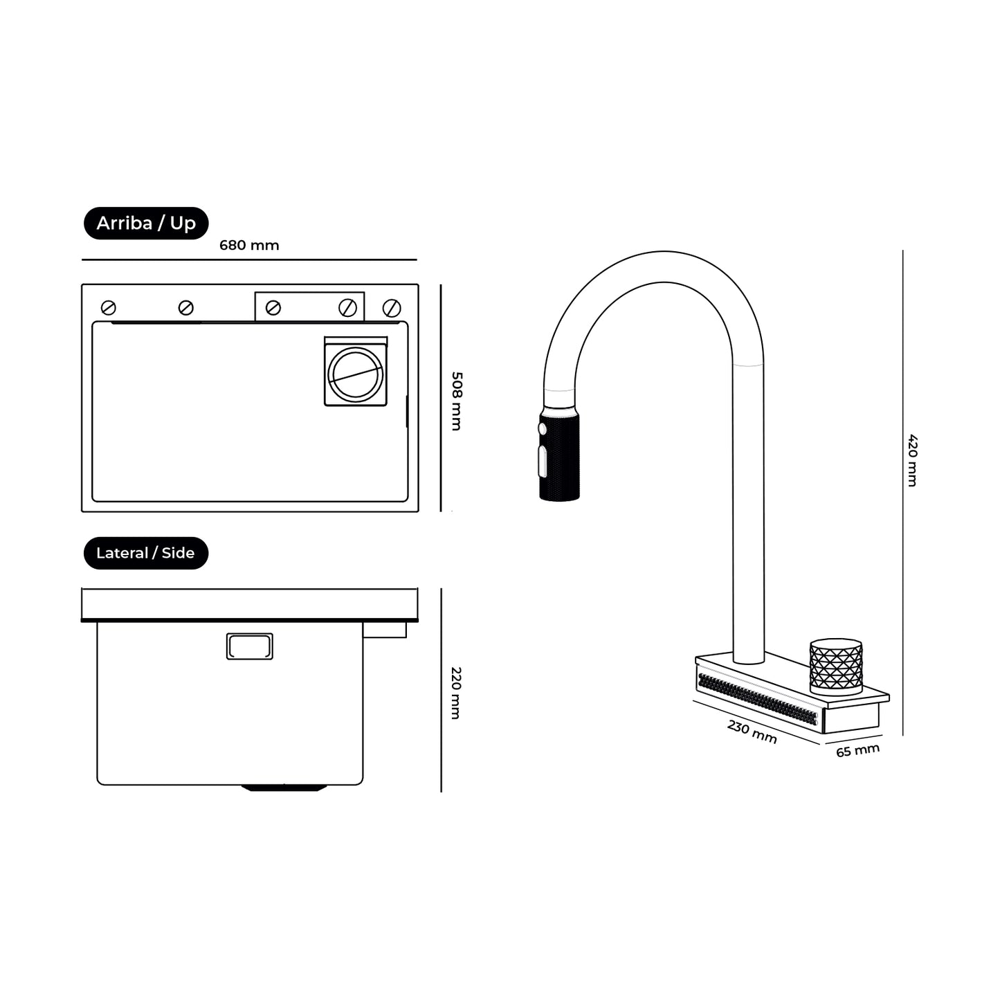 Fregador con Accesorios Cirella 68 Drija