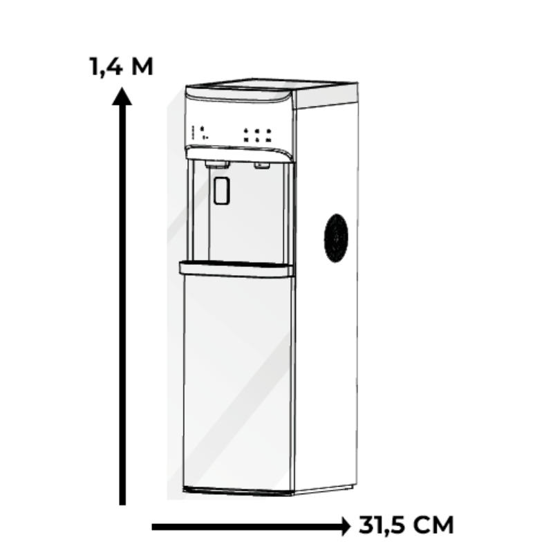 Dispensador de Botellón de Agua Oculto + Fabricador de Hielo Aqua Pro Vetrux