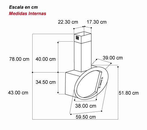 Campana de Pared Decorativa de Vidrio Negro Eclipse Drija