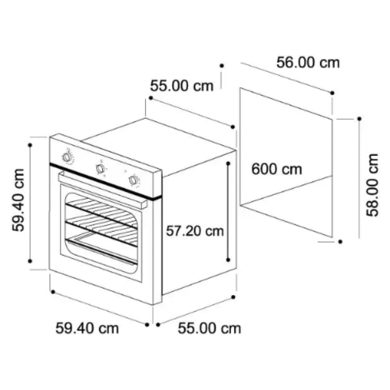 Horno Eléctrico de 60 cm Elektro Pro 60 220V Vetrux