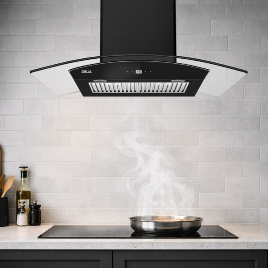 Campana Decorativa de Pared Negra 90 cm Prisma Touch 90 Black Drija