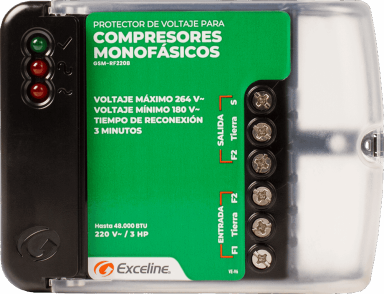 Protector de Voltaje para Compresores Monofásicos de Bornera 220V Exceline