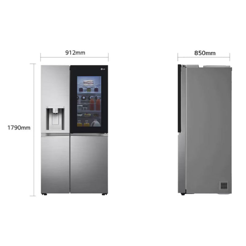 Nevera Side by Side de Acero InstaView con Dispensador de Agua de 768 Litros LG