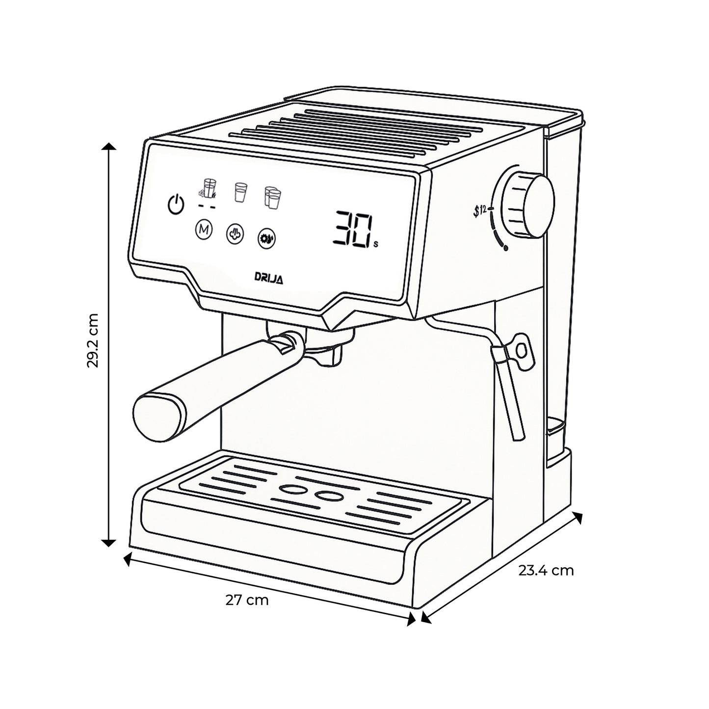 Cafetera Automática de 8 Tazas 1.6 Litros Mocca 8T-B Drija