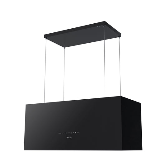 Campana de Isla de Vidrio Negro Pendente 90-B Drija