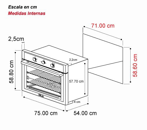 Horno a Gas 76 cm Roma 76 Drija