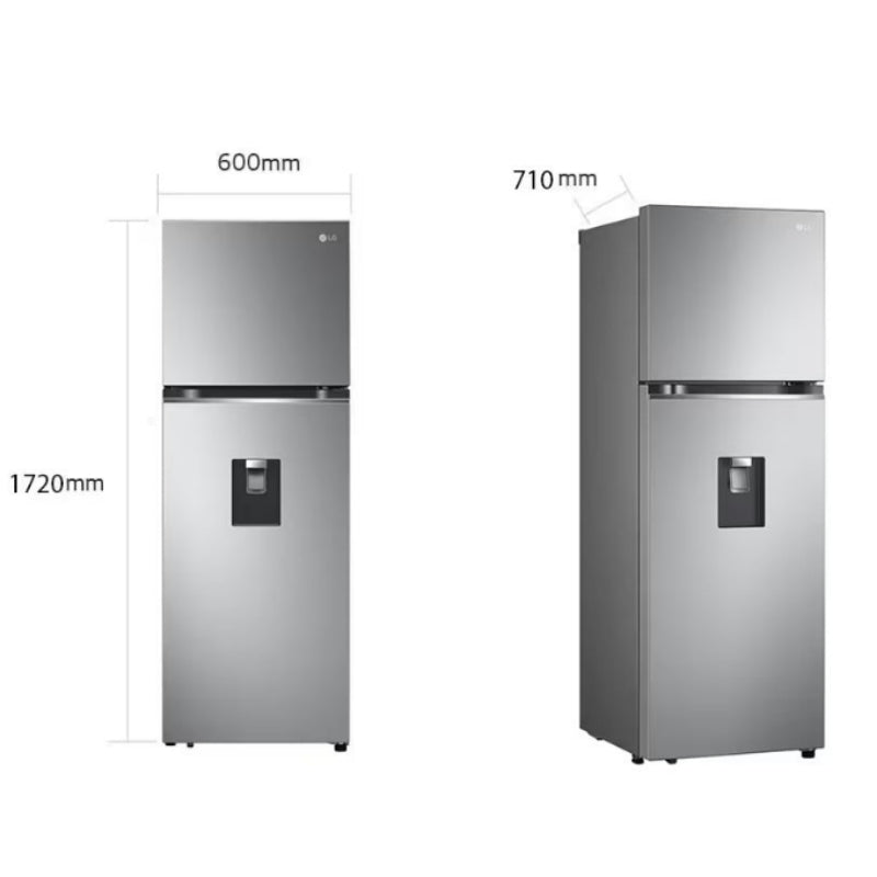 Nevera Silver con Dispensador de Agua de 334 Litros LG