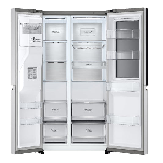 Nevera Side by Side de Acero InstaView con Dispensador de Agua de 598 Litros LG