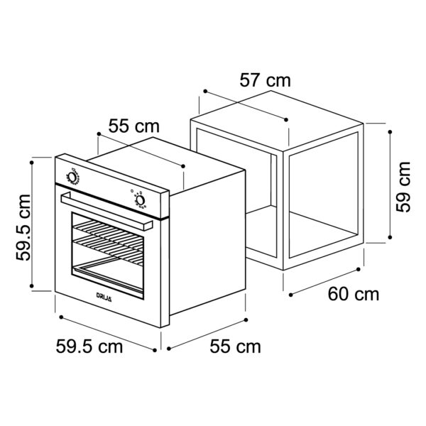 Horno de Gas 24" Oceania Black 60 Drija