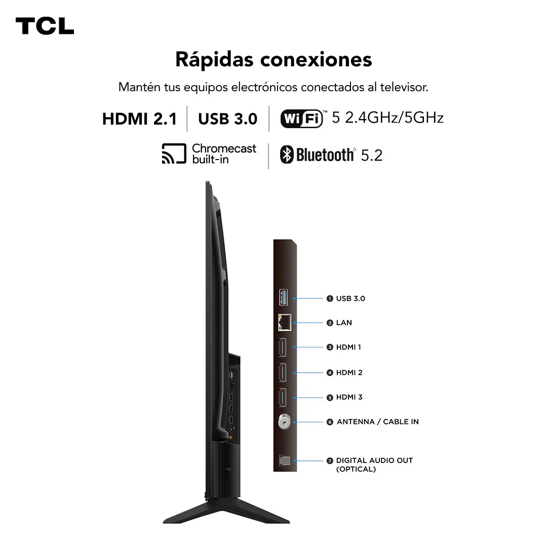 Televisor GOOGLE TV QLED 4K UHD 55" Serie 55T6C TCL