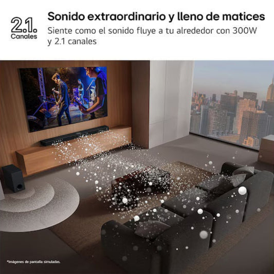 Soundbar 2.1 con Subwoofer Inalambrico Dolby Digital 300W LG