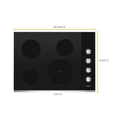 Tope Eléctrico de 4 Hornillas de Vitrocerámica 30" FlexHeat Whirlpool