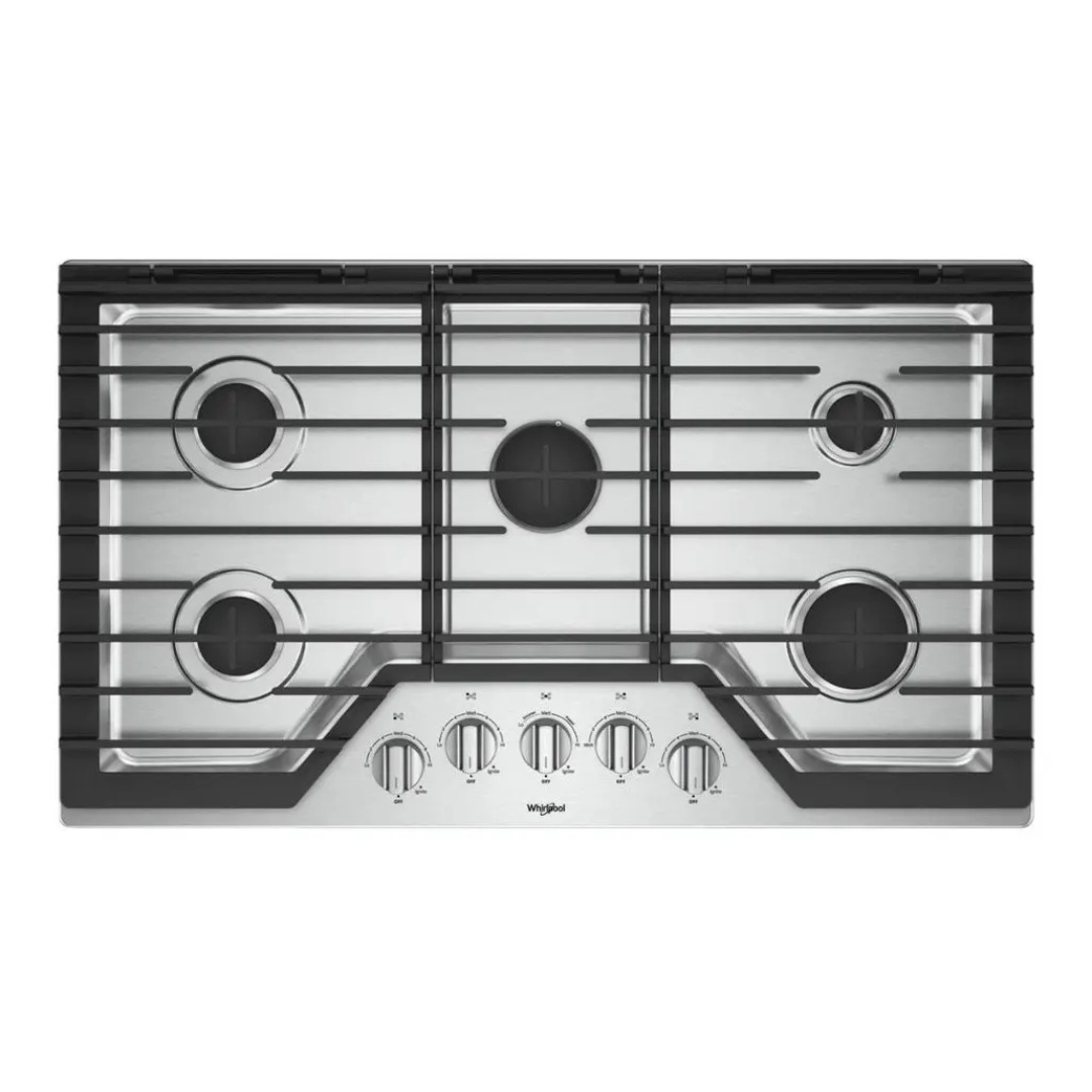 Tope a Gas de 5 Hornillas de Acero 36" Whirlpool