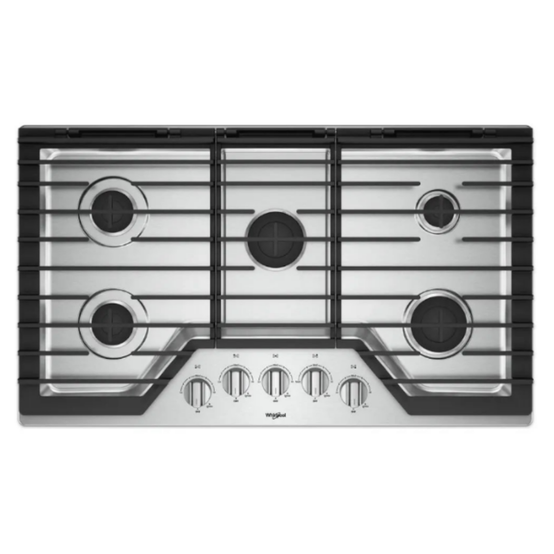 Tope a Gas de 5 Hornillas de Acero 36" Whirlpool
