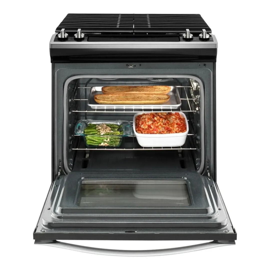 Cocina a Gas de Acero Slide-In de 30" Whirlpool