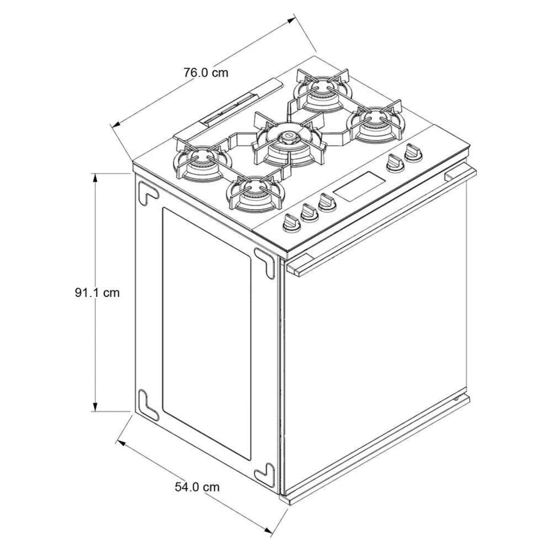 Cocina a Gas de Acero y Vitrocerámica Full Side Door de 30" Whirlpool