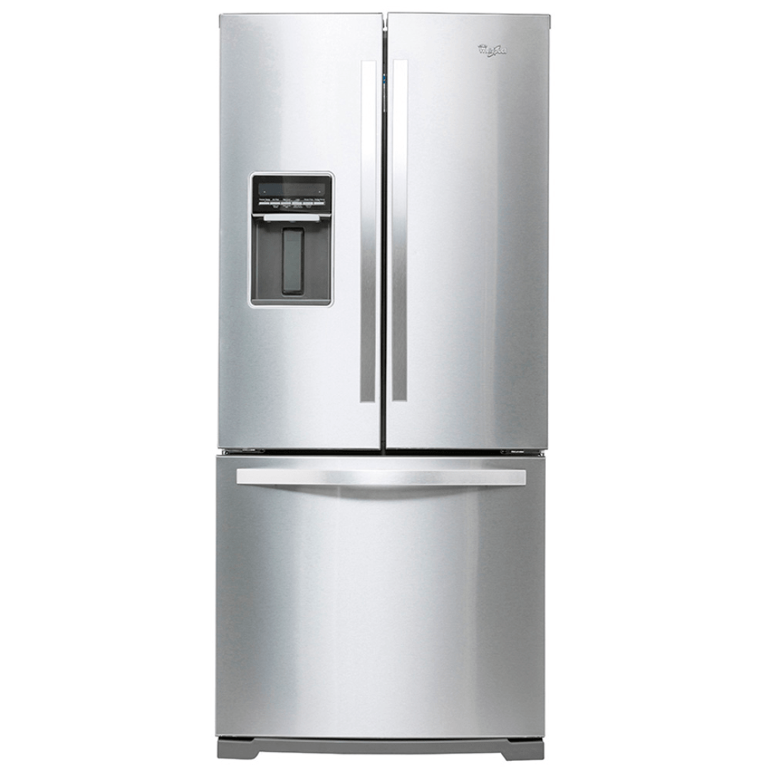 Nevera Side by Side French Door 3 Puertas de Acero con Dispensador de Agua 566L Whirlpool