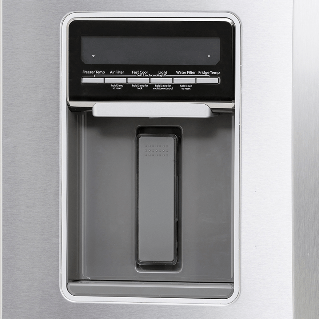 Nevera Side by Side French Door 3 Puertas de Acero con Dispensador de Agua 566L Whirlpool