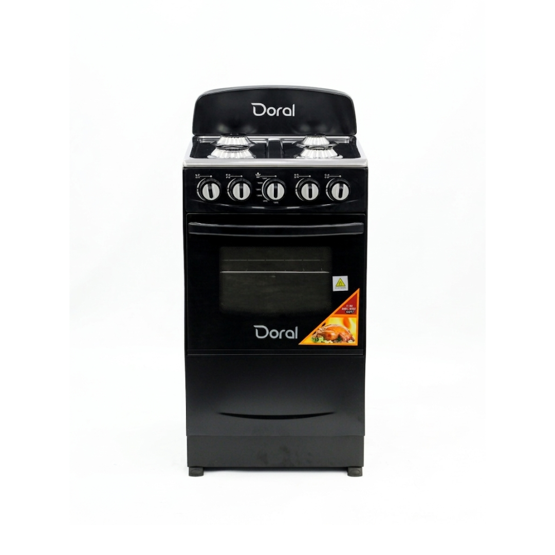 Cocina a Gas Negra con Copete 20" Doral