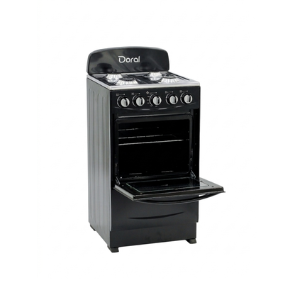 Cocina a Gas Negra con Copete 20" Doral