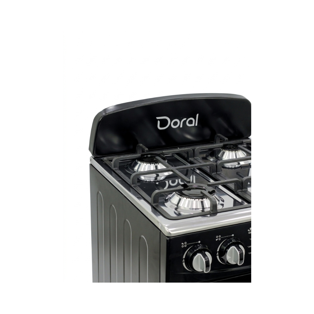 Cocina a Gas Negra con Copete 20" Doral