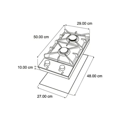 Tope de Cocina a Gas 30 cm Nova Pro 30 Vetrux