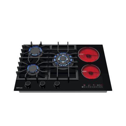 Tope de Cocina Mixto de Vitrocerámica 76 cm 220V Flexi 76 Vetrux