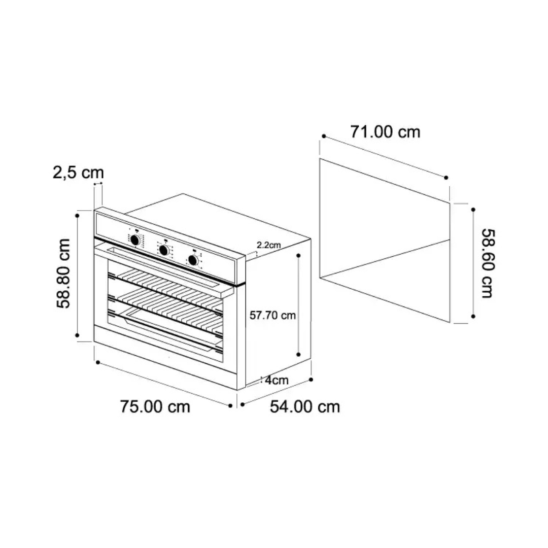 Horno Eléctrico de 76 cm Elektro Pro 76 220V Vetrux