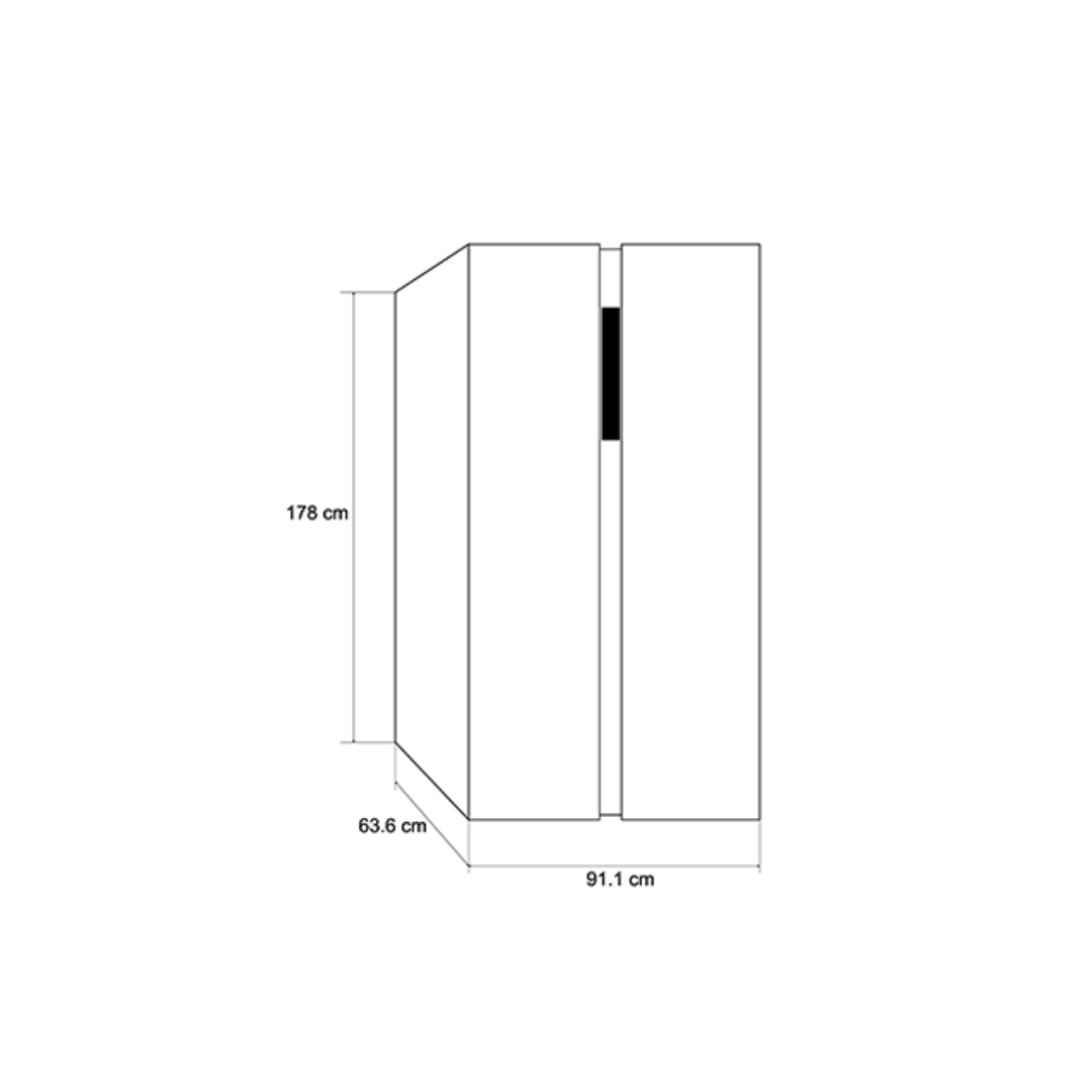 Nevera Side by Side de Acero Negro de 520L Vetrux