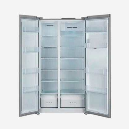 Nevera Side by Side de Acero con Dispensador de Agua de 520 Litros TCL