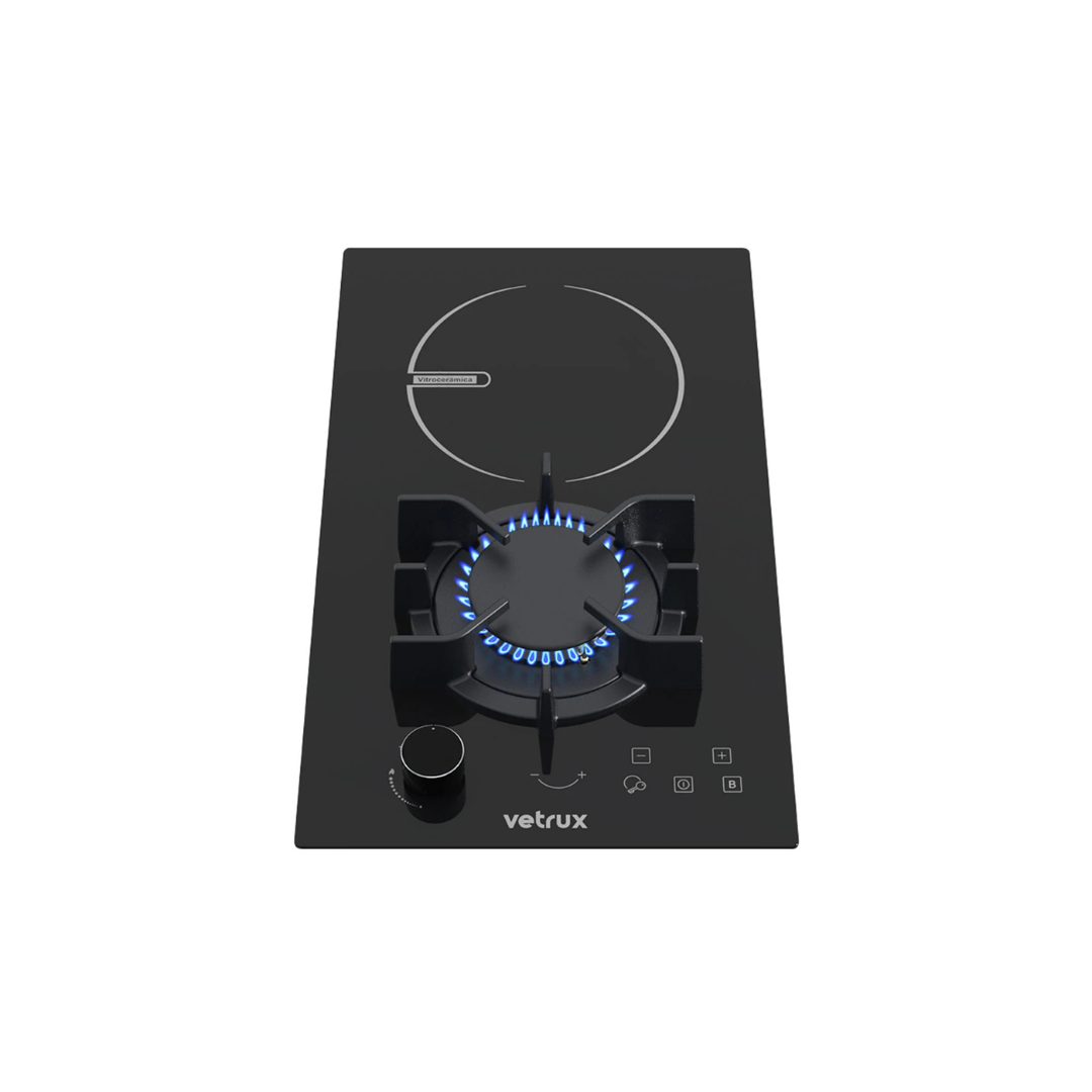 Tope de Cocina Mixto de Vitrocerámica 30 cm Flexi 30 Vetrux