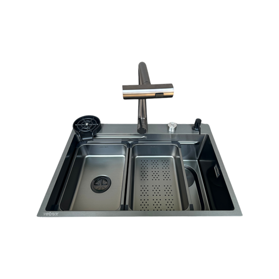 Fregador con Accesorios de 75 cm Flusso Lite 75 Vetrux