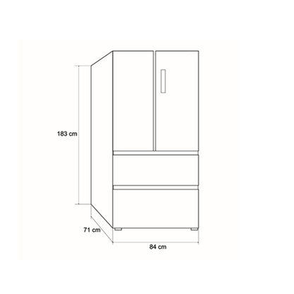 Nevera Side by Side de Acero 4 Puertas de 510L Acero 510 Vetrux