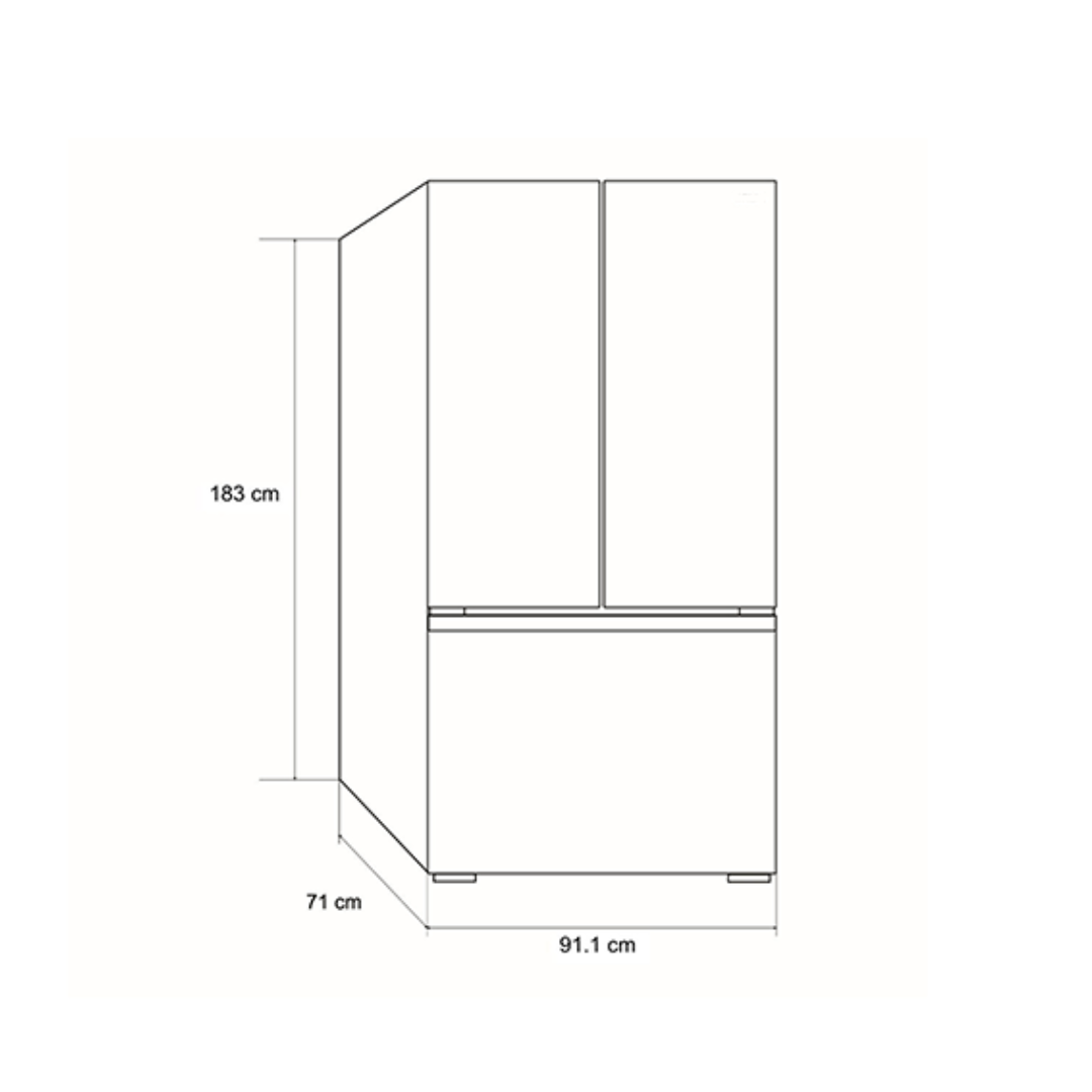 Nevera Side by Side de Acero 3 Puertas de 580L Acero 580 Vetrux