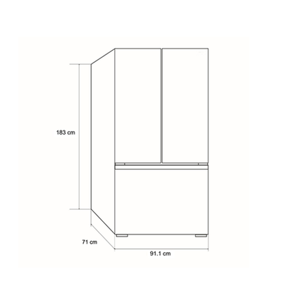 Nevera Side by Side de Acero 3 Puertas de 580L Acero 580 Vetrux