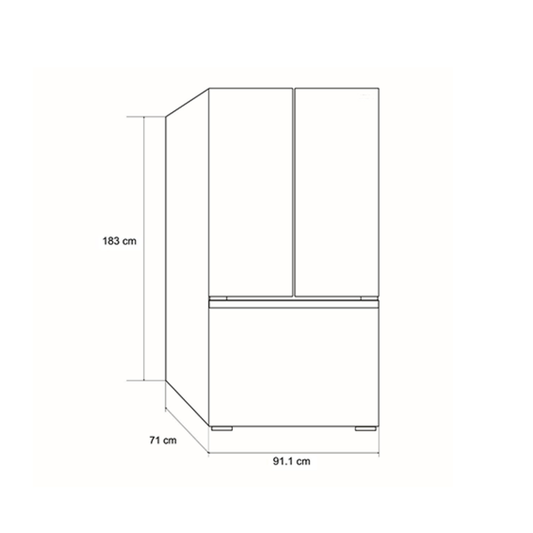 Nevera Side by Side de Acero 3 Puertas de 580L Acero 580 Vetrux