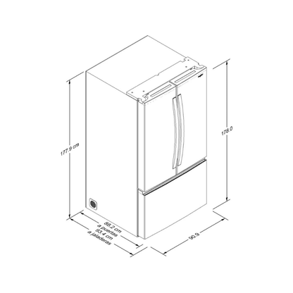 Nevera Side by Side de Acero French Door de 31" 861L Whirlpool