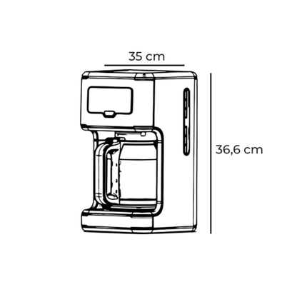 Cafetera Programable de 1.5 Litros Caffora Vetrux
