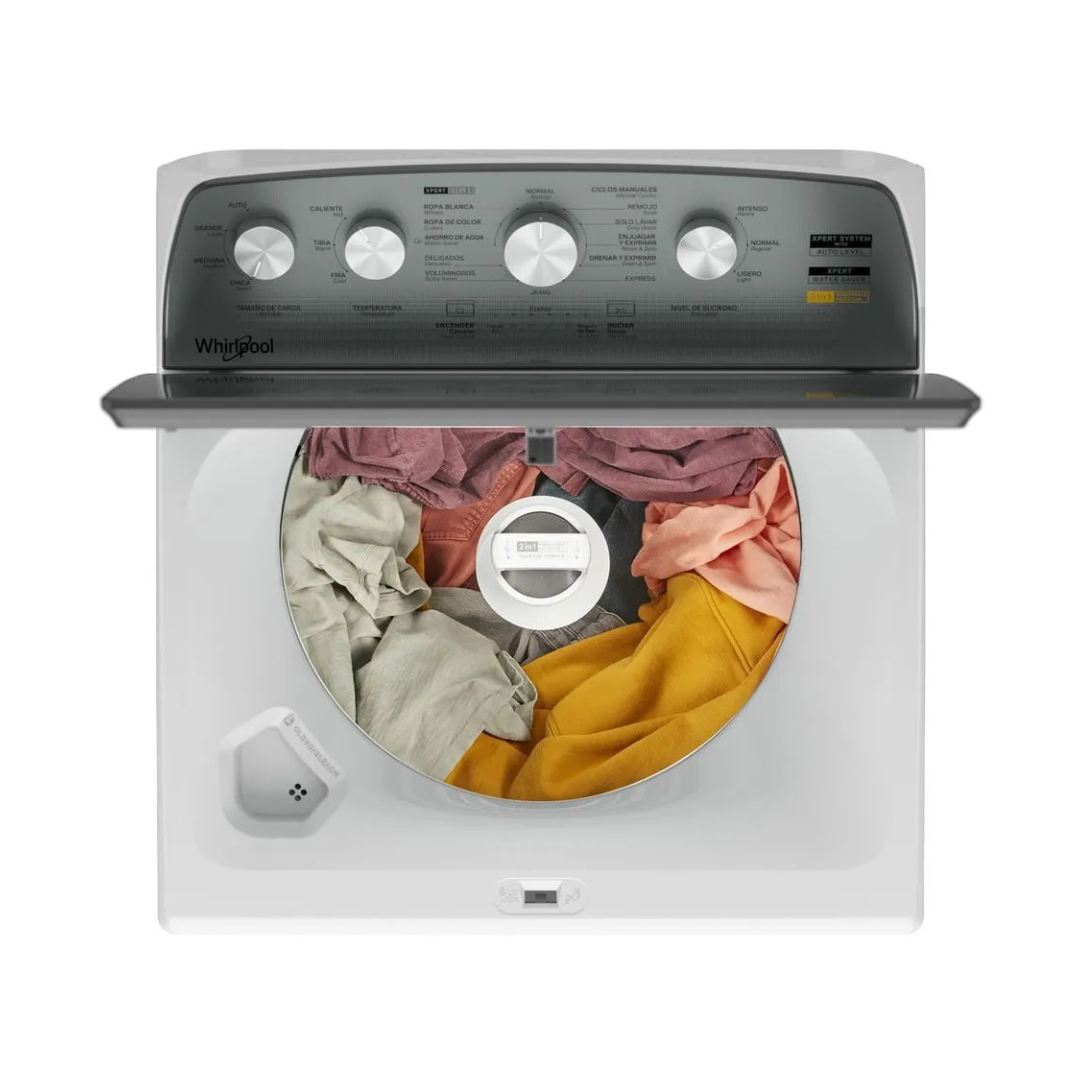 Lavadora Automática Blanca con Agitador 2 en 1 de 22Kg Whirlpool