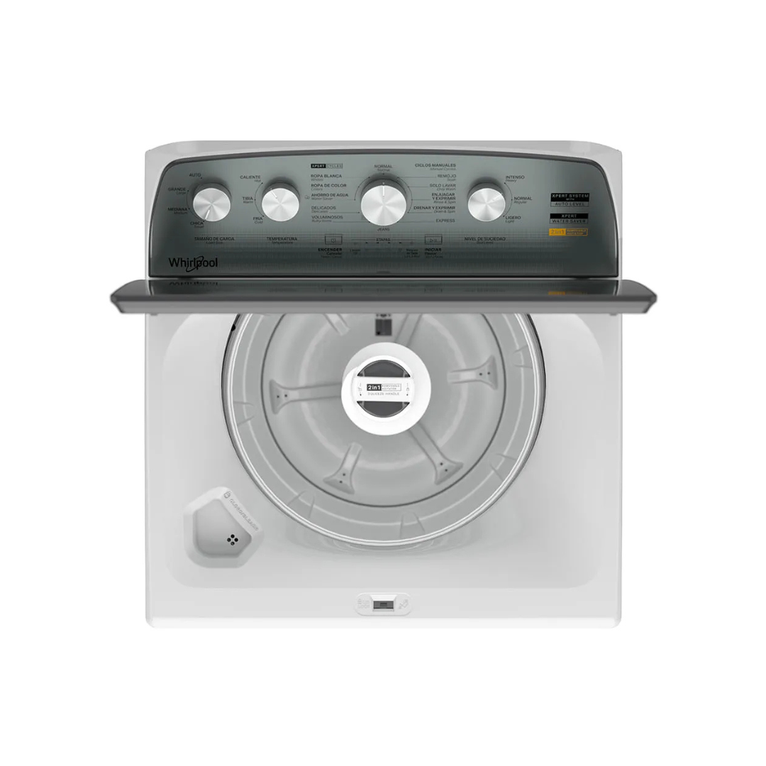Lavadora Automática Blanca con Agitador 2 en 1 de 22Kg Whirlpool