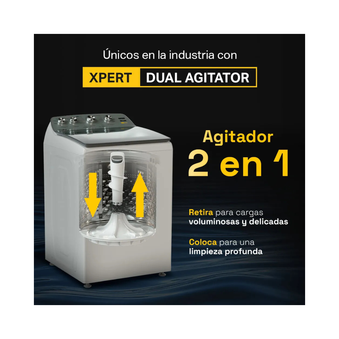 Lavadora Automática Blanca con Agitador 2 en 1 de 22Kg Whirlpool